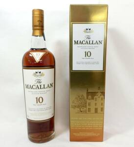 1000円スタート 酒 SCOTCH WHISKY MACALLAN 10年 HIGHLAND SINGLE MALT 700ml 40％ スコッチ マッカラン 未開栓 箱付 3 酒D521