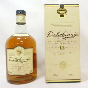 1000円スタート 酒 SCOTCH WHISKY Dalwhinnie 15年 SINGLE HIGHLAND MALT 1000ml 43％ スコッチ ダルウィニー 未開栓 箱付 1 △お酒⑲509