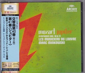 ★CD ARCHIV モーツァルト:交響曲第40番.第41番.歌劇イドメネオからフィナーレ・バレエ音楽*ミンコフスキ.高音質SHM-CD仕様