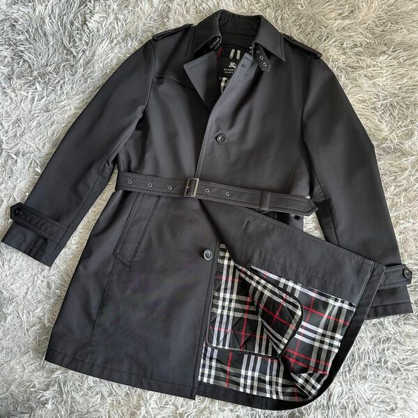 美品 BURBERRY BLACK LABEL トレンチコート ノバチェック L