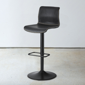 新品 カウンターチェア 黒 昇格式 バーチェア カウンター椅子 ソフトレザー カフェスツール 北欧 アイアン 椅子 スチール ヴィンテージの画像1