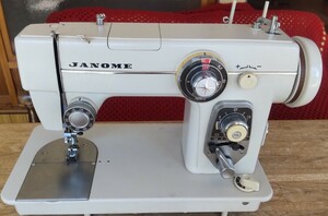 【ジャンク品/通電のみ確認済】JANOME/ジャノメ ダイヤルスーパー’70 680 足踏みミシン 取説/フットペダル他付 手工芸 裁縫 レトロ