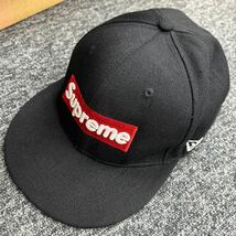 【65142】Supreme ボックスロゴ キャップ ニューエラ9fifty 7 5/8 New Era シュプリーム 黒赤_画像1