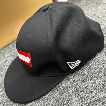 【65142】Supreme ボックスロゴ キャップ ニューエラ9fifty 7 5/8 New Era シュプリーム 黒赤_画像3