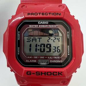 ★1円スタート★CASIO カシオ G-SHOCK Gショック G-LIDE メンズ 腕時計 デジタル GLX-5600 クォーツ 稼働 赤 レッドカラー ラバー 中古品