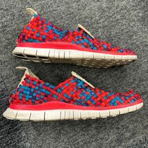 90. NIKE FREE WOVEN 4.0/ナイキ フリーウーブン スニーカー レッド 633230-630 26.5cm 編み込み_画像6