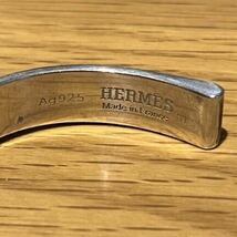 ヴィンテージ　エルメス　バングル ブレスレット シルバー 925 ブックルセリエ　モチーフ　ベルト vintage Hermes サイズST フランス製_画像5