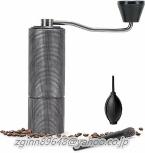 手挽きコーヒーミル 容量20g 手動コーヒー豆挽きミル 挽き具合調整可能 ステンレス製臼刃