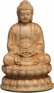 仏像 木製 釈迦如来像 お釈迦様 置物 12cm 天然 崖柏木 本尊 曹洞宗 木彫り ミニチュア 仏像