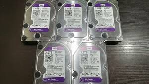 WD Purple WD20PURX [2TB/2000GB SATA] 3.5インチ/HDD/ハードディスク/5個セット/難あり/ジャンク扱い