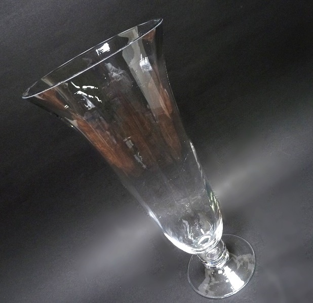 (☆BM) Arenado (0209-⑫) Vidrio Tipo de vidrio Jarrón con lavabo de agua Altura de la base de la flor 30 cm Material liso transparente Base de material artesanal, artesanía a mano, artesanía, artesanías de vidrio, material de vidrio
