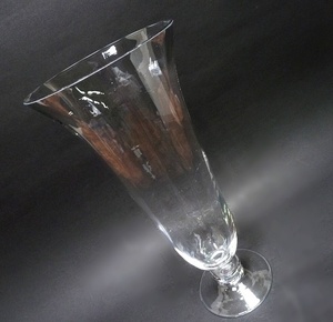 Art hand Auction (☆BM) Sandblast (0209-⑫) Glass Glass-shaped Water Basin Vase Flower Base Height 30cm Clear Plain Material Handcraft Material Base, Handcraft, Handicrafts, Glass Crafts, Glass Material