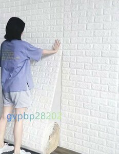 3D DIY 壁紙シール 50cm*20m 剥がせる ウォールステッカー 模様替え 多用途 おしゃれ 防水 防汚 防カ クッション