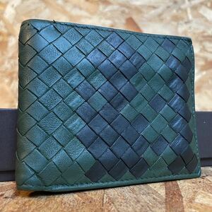 1円~美品■ ボッテガヴェネタ イントレチャート ラウンドファスナー BOTTEGA VENETA 長財布 小銭入れ 新型 ラムレザー■二つ折り