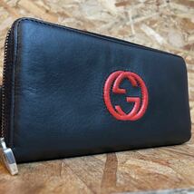 1円〜【美品】 GUCCI グッチ マーモント GG ウォレット メンズ 長財布 インターロッキング ラウンドファスナー ソーホー SOHO_画像1