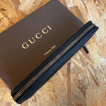 1円〜【美品】 GUCCI グッチ マーモント GG ウォレット メンズ レディース 長財布 インターロッキング 黒 ブラック ■ラウンドファスナー■_画像4