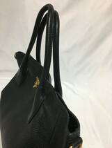 美品 プラダ 2way ショルダーバッグ トートバッグ レザー ブラック PRADA_画像3