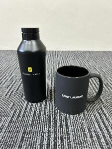 未使用品 イヴ・サンローラン マグカップ 黒 サンローラン YVES SAINT LAURENT　ウォーターボトル　浦Ｒ