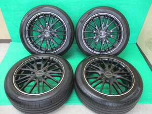  HOT STUFF Precious 17×7J+48 5H-114.3 2021年製 バリ山 PIRELLI P8 FS 215/50R17 埼玉県発 現物確認OK ノア ヴォクシー ステップワゴン