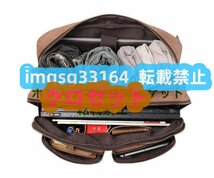 新品入荷 ヌメ革 ハンドメイド メンズバッグ 本革 ビジネスバッグ ブリーフケース PCバッグ レザー 通勤鞄 手提げバッグ_画像4