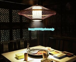 Высококачественная люстра в сельском стиле Bamboo -Chandelier -вязаная японская люстра спальня/ресторан/коридор/входная лампа Декоративный продукт W51