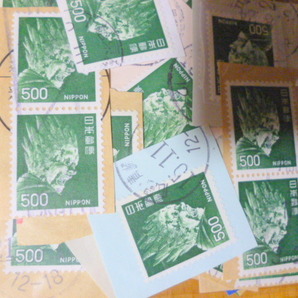 ５００円 日本普通切手使用済み 100枚 使用済み切手 緑 バサラ（伐祈羅）大将  伐折羅大将  の画像2