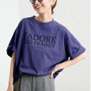 完売品 フレームワーク フレンチロゴTシャツ ネイビー