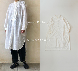 nest robe コットンリネンブロードプリーテッドブザムチュニック　