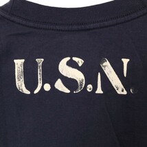 BUZZ RICKSON'S バズリクソンズ US NAVY ロゴ プリント Tシャツ 半袖 カットソー BR73463 表記サイズM_画像5