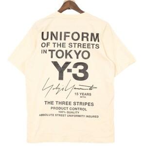 Y-3 adidas Yohji Yamamoto ワイスリー アディダス ヨウジヤマモト バック ロゴ プリント Tシャツ 半袖 カットソー 表記サイズS