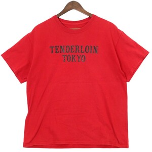 TENDERLOIN テンダーロイン ロゴ プリント クルーネック Tシャツ 半袖 カットソー 表記サイズL