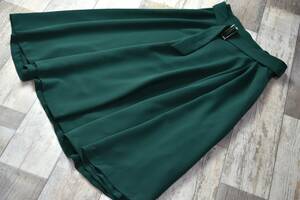 ナラカミーチェ NARACAMICIE やわらかとろみ素材フレアロングスカート 緑色 サイズⅡ セレモニーオフィス