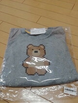 未使用タグ★PERSON'Sパーソンズ★別布使いの可愛いベアちゃんＴシャツ★グレー_画像2