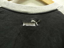 全国送料無料 プーマ PUMA 子供服キッズ 男＆女の子 サッカー等スポーツ黒X杢グレー色 BIGロゴ プリント スウェットシャツ トレーナー 160_画像9