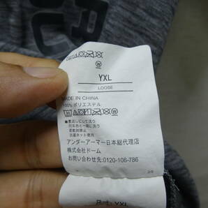 全国送料無料 アンダーアーマー UNDER ARMOUR 子供服キッズ男&女の子 杢チャコール色 ポリエステル100%スポーツTシャツ 160(YXL)の画像7