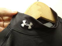 全国送料無料 アンダーアーマー UNDER ARMOUR サッカーフットサル用 子供キッズ黒色半袖背中メッシュインナーアンダーシャツ 140YMD_画像3