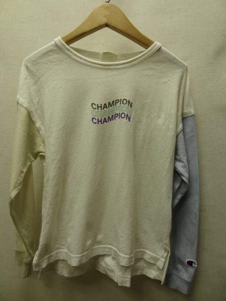 全国送料無料 チャンピオン Champion 子供服キッズ男&女の子 ビンテージ風プリント 長袖 Tシャツ 130