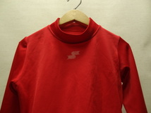 全国送料無料 エスエスケイ SSK 子供服キッズ 野球 ベースボール 赤色 長袖 ハイネック アンダーシャツ 150_画像3