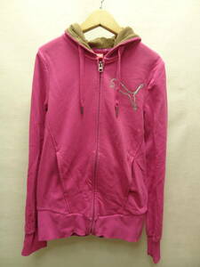  nationwide free shipping Puma PUMA lady's purple pink color spangled attaching Puma cat Zip up sweat Parker XS