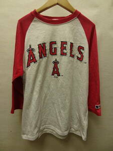 全国送料無料 ロサンゼルス エンゼルス MLB 子供服キッズ男&女の子 赤X杢グレー色 長袖 Tシャツ 150