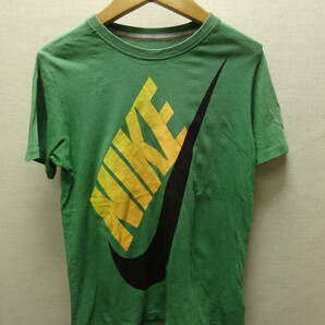 全国送料無料 ナイキ NIKE 子供服キッズ 男＆女の子 綿100%素材 半袖 緑色BIGロゴTシャツ 130(XS)