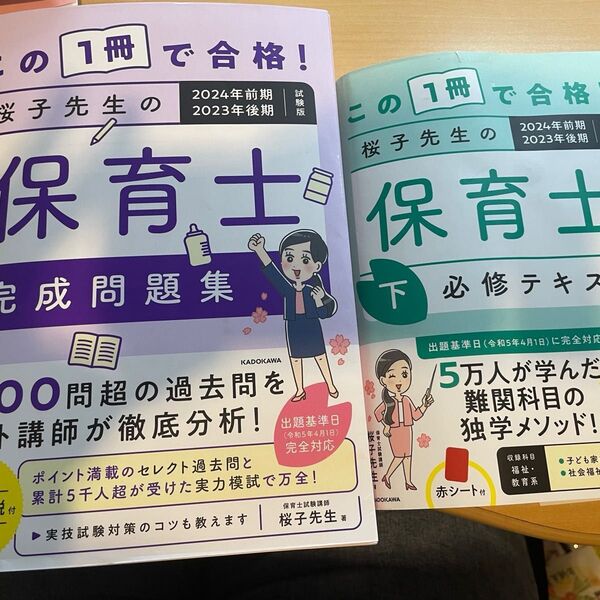 桜子先生の保育士 問題集 下 必修テキスト 2冊セット