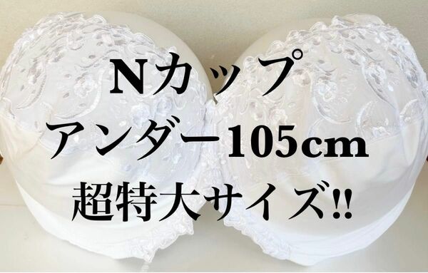 Nカップ■アンダー105■ブラジャー■超大きいサイズ■特大サイズ■グラマーサイズ■海外サイズ■白