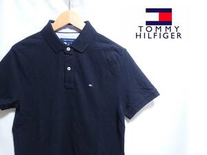 ☆シンプルでかっこいい！！　☆TOMMY HILFIGER　☆トミーヒルフィガー　☆コットン　☆半袖ポロシャツ　☆ブラック　☆メンズ　☆M