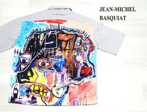 ☆バックデザインかっこいい！！　☆easy busy×JEAN‐MICHEL BASQUIAT　☆半袖　☆オーバーシャツ　☆カバーオール　☆メンズ　☆L　 　