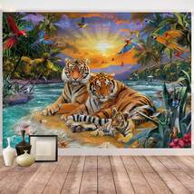 タペストリーF67　タイガー　トラ　ジャングル　トロピカル　猛獣　森林　大自然　壁アート　デコレーション　背景布　_画像2