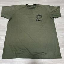 沖縄 米軍放出品 USMC MARINE ミリタリー 半袖 Tシャツ オシャレ ファッション 古着 ビンテージ OD (管理番号ABC176)_画像1