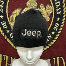 ☆人気商品☆ 沖縄 米軍放出品 JEEP CAP AMERICA BEANIE ニット帽 ビーニー オシャレ ファッション ブラック フリー サイズ (管理番号UV67)_画像1