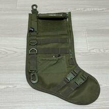 沖縄 米軍放出品 LAPG CHRISTMAS SOCKS ソックス ポーチ クリスマスソックス OD (管理番号XY158)_画像1