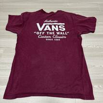 沖縄 米軍放出品 VANS ヴァンズ ミリタリー 半袖 Tシャツ オシャレ ファッション 古着 ビンテージ MEDIUM ワインレッド (管理番号G158)_画像2